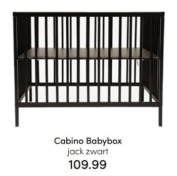 Aanbiedingen Cabino babybox jack zwart - Cabino - Geldig van 24/07/2022 tot 30/07/2022 bij Baby & Tiener Megastore