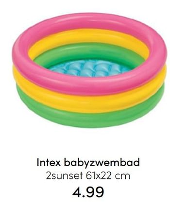 Aanbiedingen Intex babyzwembad 2sunset - Intex - Geldig van 24/07/2022 tot 30/07/2022 bij Baby & Tiener Megastore