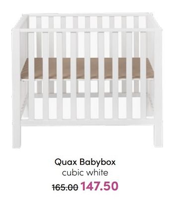 Aanbiedingen Quax babybox cubic white - Quax - Geldig van 24/07/2022 tot 30/07/2022 bij Baby & Tiener Megastore