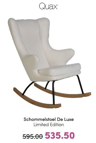 Aanbiedingen Schommelstoel de luxe limited edition - Quax - Geldig van 24/07/2022 tot 30/07/2022 bij Baby & Tiener Megastore