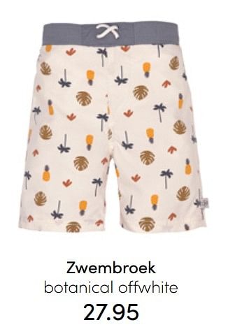 Aanbiedingen Zwembroek botanical offwhite - Lassig - Geldig van 24/07/2022 tot 30/07/2022 bij Baby & Tiener Megastore