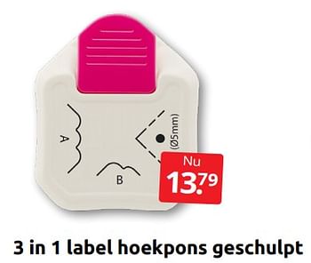 Aanbiedingen 3 in 1 label hoekpons geschulpt - Vaessen Creative - Geldig van 22/07/2022 tot 31/07/2022 bij Boekenvoordeel