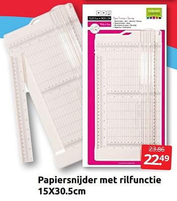 Aanbiedingen Papiersnijder met rilfunctie - Huismerk - Boekenvoordeel - Geldig van 22/07/2022 tot 31/07/2022 bij Boekenvoordeel