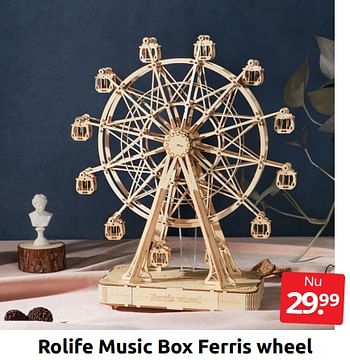Aanbiedingen Rolife music box ferris wheel - Rolife - Geldig van 22/07/2022 tot 31/07/2022 bij Boekenvoordeel