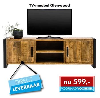 Aanbiedingen Tv-meubel glenwood - Huismerk - Woon Square - Geldig van 25/07/2022 tot 30/07/2022 bij Woon Square