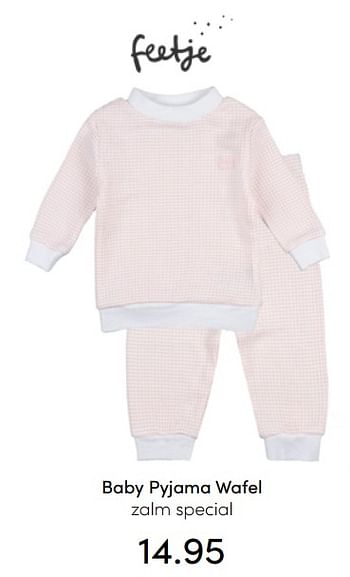 Aanbiedingen Baby pyjama wafel zalm special - Feetje - Geldig van 31/07/2022 tot 06/08/2022 bij Baby & Tiener Megastore