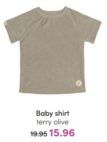 Aanbiedingen Baby shirt terry olive - Lassig - Geldig van 31/07/2022 tot 06/08/2022 bij Baby & Tiener Megastore