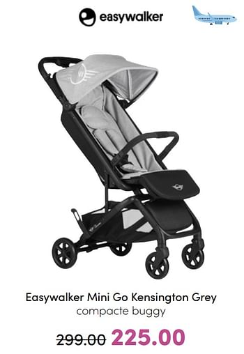 Aanbiedingen Easywalker mini go kensington grey compacte buggy - Easywalker - Geldig van 31/07/2022 tot 06/08/2022 bij Baby & Tiener Megastore