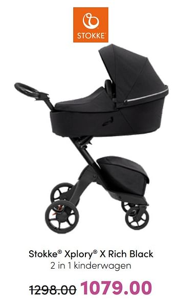 Aanbiedingen Stokke xplory x rich black 2 in 1 kinderwagen - Stokke - Geldig van 31/07/2022 tot 06/08/2022 bij Baby & Tiener Megastore