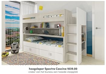 Aanbiedingen Hoogslaper spectra cascina - Huismerk - Baby &amp; Tiener Megastore - Geldig van 31/07/2022 tot 06/08/2022 bij Baby & Tiener Megastore