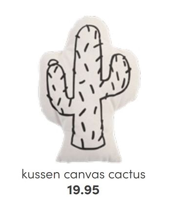 Aanbiedingen Kussen canvas cactus - Huismerk - Baby &amp; Tiener Megastore - Geldig van 31/07/2022 tot 06/08/2022 bij Baby & Tiener Megastore