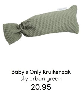 Aanbiedingen Baby`s only kruikenzak sky urban green - Baby's Only - Geldig van 31/07/2022 tot 06/08/2022 bij Baby & Tiener Megastore