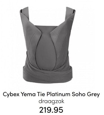 Aanbiedingen Cybex yema tie platinum soho grey draagzak - Cybex - Geldig van 31/07/2022 tot 06/08/2022 bij Baby & Tiener Megastore