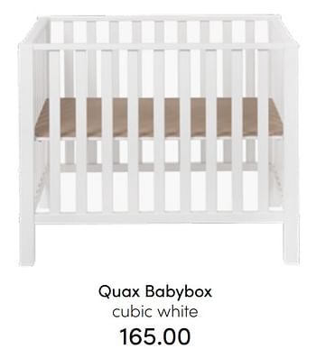 Aanbiedingen Quax babybox cubic white - Quax - Geldig van 31/07/2022 tot 06/08/2022 bij Baby & Tiener Megastore