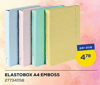 Aanbiedingen Elastobox a4 emboss - Huismerk - Supra Bazar - Geldig van 01/08/2022 tot 09/09/2022 bij Supra Bazar