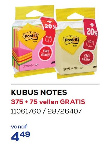 Aanbiedingen Kubus notes - Post-It - Geldig van 01/08/2022 tot 09/09/2022 bij Supra Bazar