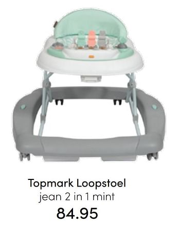 Aanbiedingen Topmark loopstoel jean 2 in 1 mint - Topmark - Geldig van 31/07/2022 tot 06/08/2022 bij Baby & Tiener Megastore