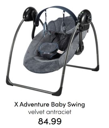 Aanbiedingen X adventure baby swing velvet antraciet - Xadventure - Geldig van 31/07/2022 tot 06/08/2022 bij Baby & Tiener Megastore