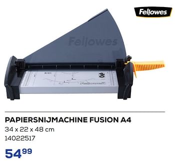 Aanbiedingen Papiersnijmachine fusion a4 - Fellowes - Geldig van 01/08/2022 tot 09/09/2022 bij Supra Bazar