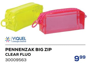 Aanbiedingen Pennenzak big zip clear fluo - VIQUEL - Geldig van 01/08/2022 tot 09/09/2022 bij Supra Bazar