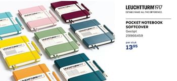 Aanbiedingen Pocket notebook softcover - Leuchtturm - Geldig van 01/08/2022 tot 09/09/2022 bij Supra Bazar