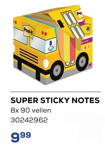 Aanbiedingen Super sticky notes - Post-It - Geldig van 01/08/2022 tot 09/09/2022 bij Supra Bazar