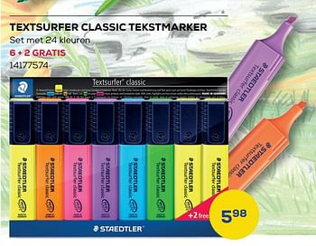 Aanbiedingen Textsurfer classic tekstmarker - Staedtler - Geldig van 01/08/2022 tot 09/09/2022 bij Supra Bazar