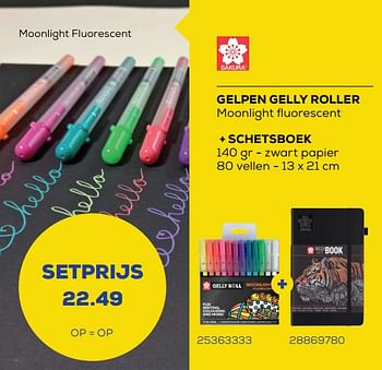 Aanbiedingen Gelpen gelly roller + schetsboek - Sakura - Geldig van 01/08/2022 tot 09/09/2022 bij Supra Bazar