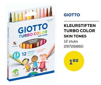 Aanbiedingen Kleurstiften turbo color skin tones - Giotto - Geldig van 01/08/2022 tot 09/09/2022 bij Supra Bazar
