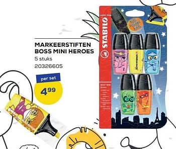 Aanbiedingen Markeerstiften boss mini heroes - Stabilo - Geldig van 01/08/2022 tot 09/09/2022 bij Supra Bazar