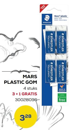 Aanbiedingen Mars plastic gom - Staedtler - Geldig van 01/08/2022 tot 09/09/2022 bij Supra Bazar