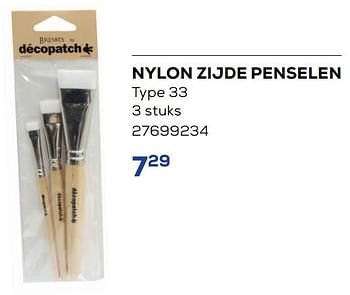 Aanbiedingen Nylon zijde penselen type 33 - Decopatch - Geldig van 01/08/2022 tot 09/09/2022 bij Supra Bazar