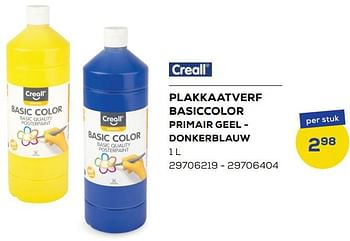 Aanbiedingen Plakkaatverf basiccolor - Creall - Geldig van 01/08/2022 tot 09/09/2022 bij Supra Bazar