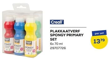 Aanbiedingen Plakkaatverf spongy primary set - Creall - Geldig van 01/08/2022 tot 09/09/2022 bij Supra Bazar