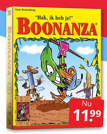 Aanbiedingen Boonanza - 999games - Geldig van 30/07/2022 tot 07/08/2022 bij Boekenvoordeel