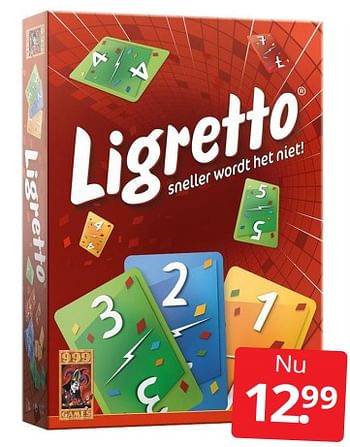 Aanbiedingen Ligretto - 999games - Geldig van 30/07/2022 tot 07/08/2022 bij Boekenvoordeel