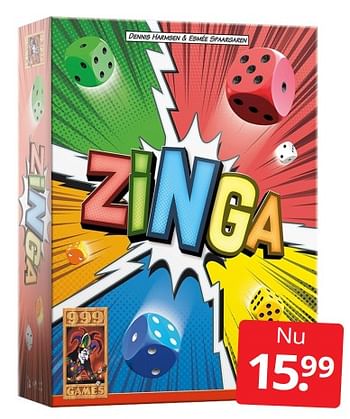 Aanbiedingen Zinga - 999games - Geldig van 30/07/2022 tot 07/08/2022 bij Boekenvoordeel