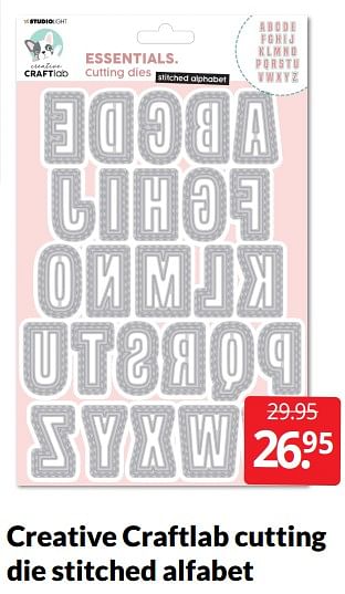 Aanbiedingen Creative craftlab cutting die stitched alfabet - Studio Light - Geldig van 30/07/2022 tot 07/08/2022 bij Boekenvoordeel