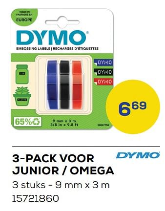 Aanbiedingen 3-pack voor junior - omega - Dymo - Geldig van 01/08/2022 tot 09/09/2022 bij Supra Bazar