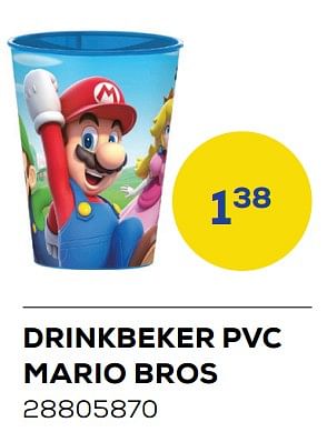 Aanbiedingen Drinkbeker pvc mario bros - Super Mario - Geldig van 01/08/2022 tot 09/09/2022 bij Supra Bazar