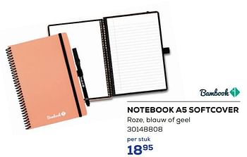 Aanbiedingen Notebook a5 softcover - Bambook - Geldig van 01/08/2022 tot 09/09/2022 bij Supra Bazar