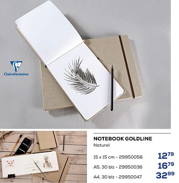 Aanbiedingen Notebook goldline - Clairefontaine - Geldig van 01/08/2022 tot 09/09/2022 bij Supra Bazar