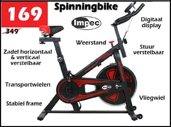 Aanbiedingen Spinningbike - Impec - Geldig van 20/07/2022 tot 14/08/2022 bij Itek