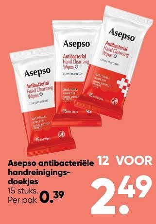Aanbiedingen Asepso antibacteriële handreinigingsdoekjes - Asepso - Geldig van 01/08/2022 tot 28/08/2022 bij Big Bazar