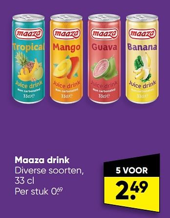 Aanbiedingen Maaza drink - Maaza - Geldig van 01/08/2022 tot 28/08/2022 bij Big Bazar