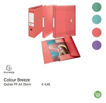 Aanbiedingen Colour breeze ordner pp a4 - Exacompta - Geldig van 01/08/2022 tot 31/08/2022 bij Multi Bazar