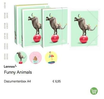 Aanbiedingen Funny animals documentenbox a4 - Lannoo - Geldig van 01/08/2022 tot 31/08/2022 bij Multi Bazar