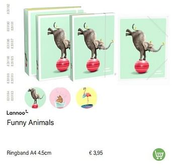 Aanbiedingen Funny animals ringband a4 - Lannoo - Geldig van 01/08/2022 tot 31/08/2022 bij Multi Bazar