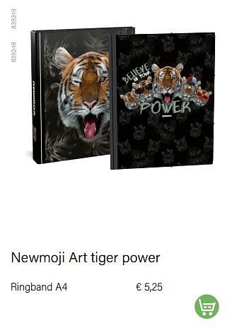 Aanbiedingen Newmoji art tiger power ringband a4 - Newmoji - Geldig van 01/08/2022 tot 31/08/2022 bij Multi Bazar