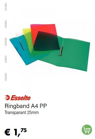 Aanbiedingen Ringband a4 pp - Esselte - Geldig van 01/08/2022 tot 31/08/2022 bij Multi Bazar